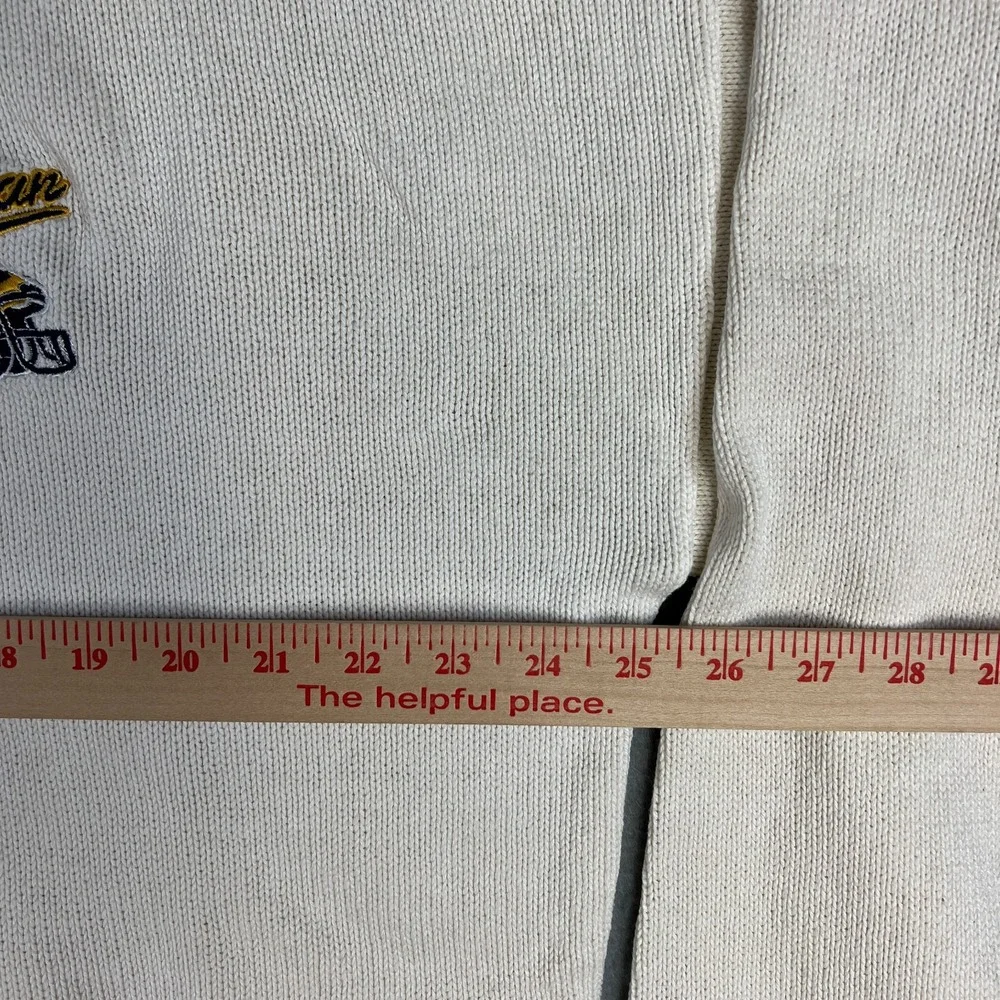 VTG University of Michigan Sweater Fits XL 90s Wolverines Embroidered Nutmeg USA